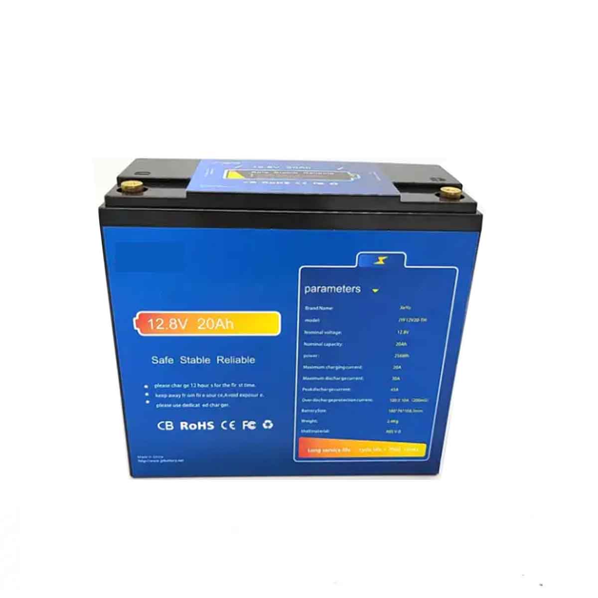 12V 20Ah Deep Cycle LiFePO4 Battery, 2000 Cycles Rechargeable Battery for golf carts,boat and solar energy