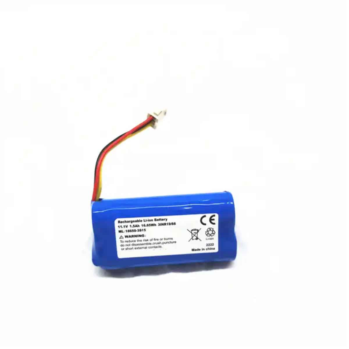 11.1V 1500mAh li-ion battery pack 18650 3S for smart vacuum cleaner