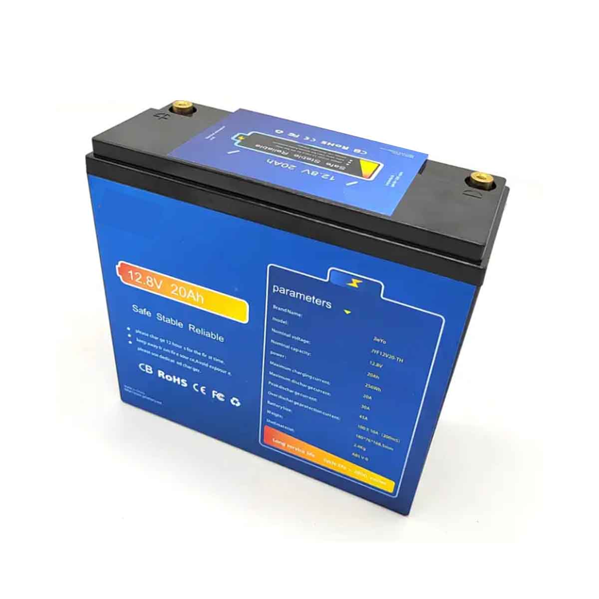 12V 20Ah Deep Cycle LiFePO4 Battery, 2000 Cycles Rechargeable Battery for golf carts,boat and solar energy