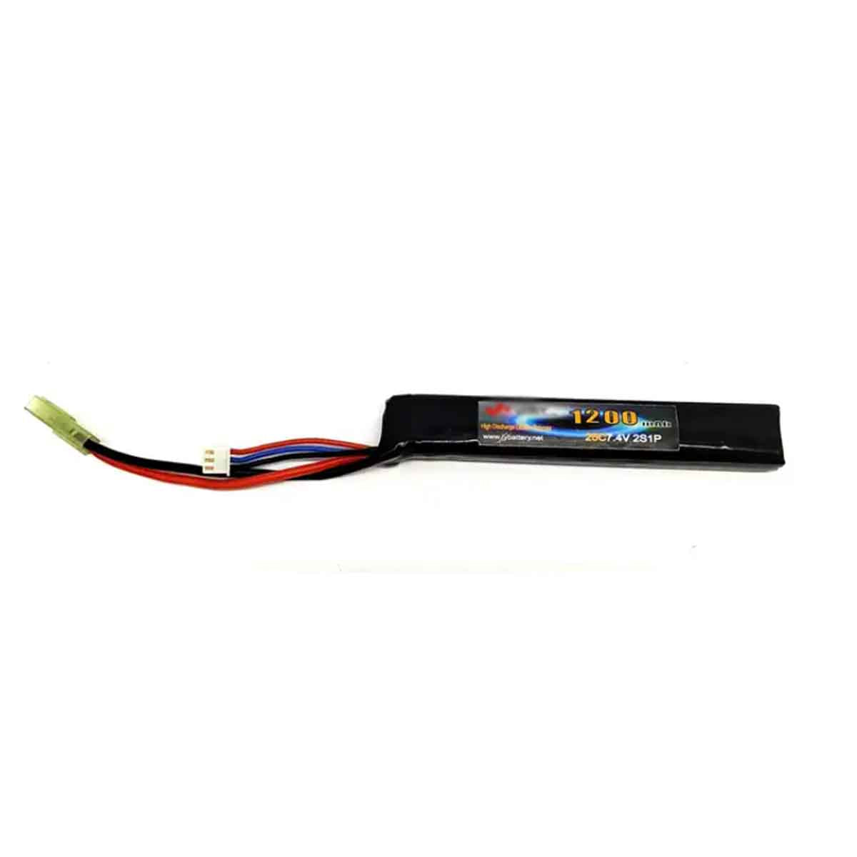 7.4V 1200mah rechargeable battery with mini Tamiya connector for airsoft gun