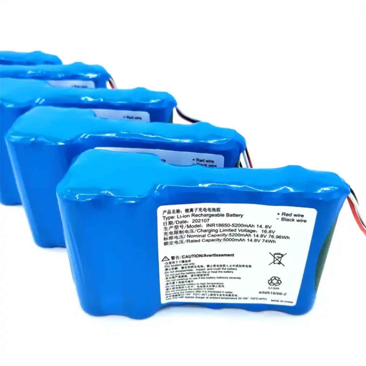 14.8V 5200mAh li-ion battery pack for robot vacuum sweeper 2 in 1