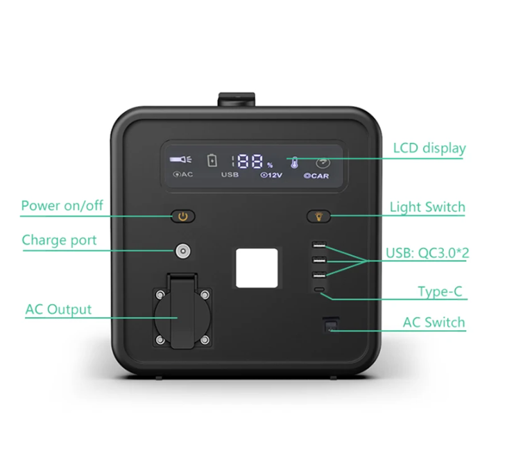 Portable Power Station 300 Watt Portable Power Source Outdoor Energy Storage Emergency Battery