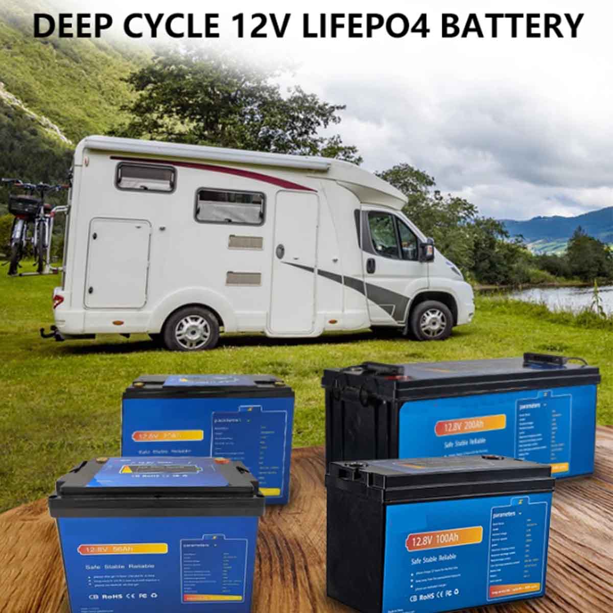 12V 20Ah Deep Cycle LiFePO4 Battery, 2000 Cycles Rechargeable Battery for golf carts,boat and solar energy