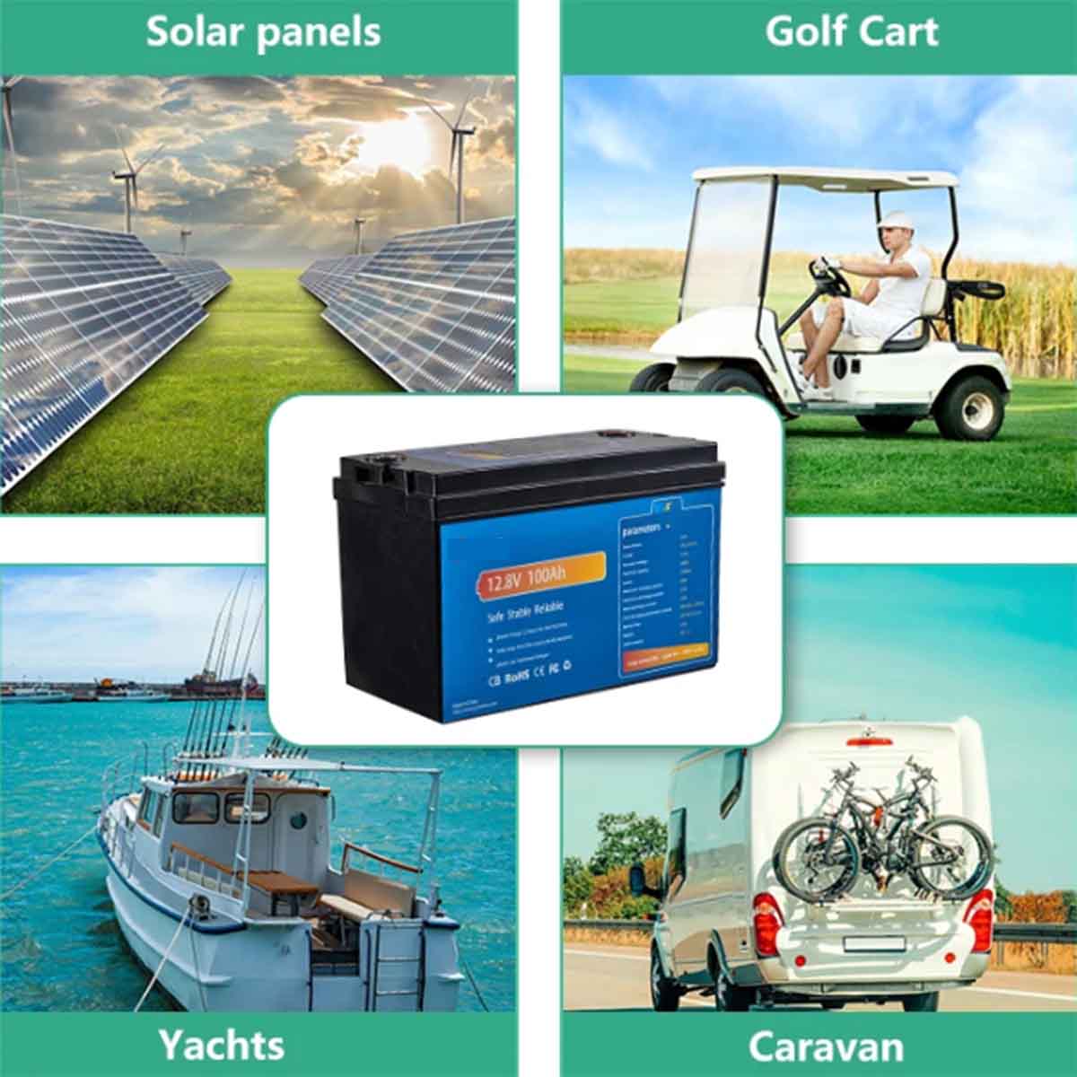 12V 20Ah Deep Cycle LiFePO4 Battery, 2000 Cycles Rechargeable Battery for golf carts,boat and solar energy